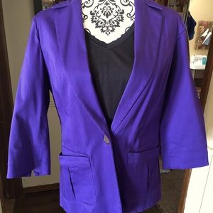 Coldwater Creek 3/4 sleeve, Size 4-6 Purple Blazer
